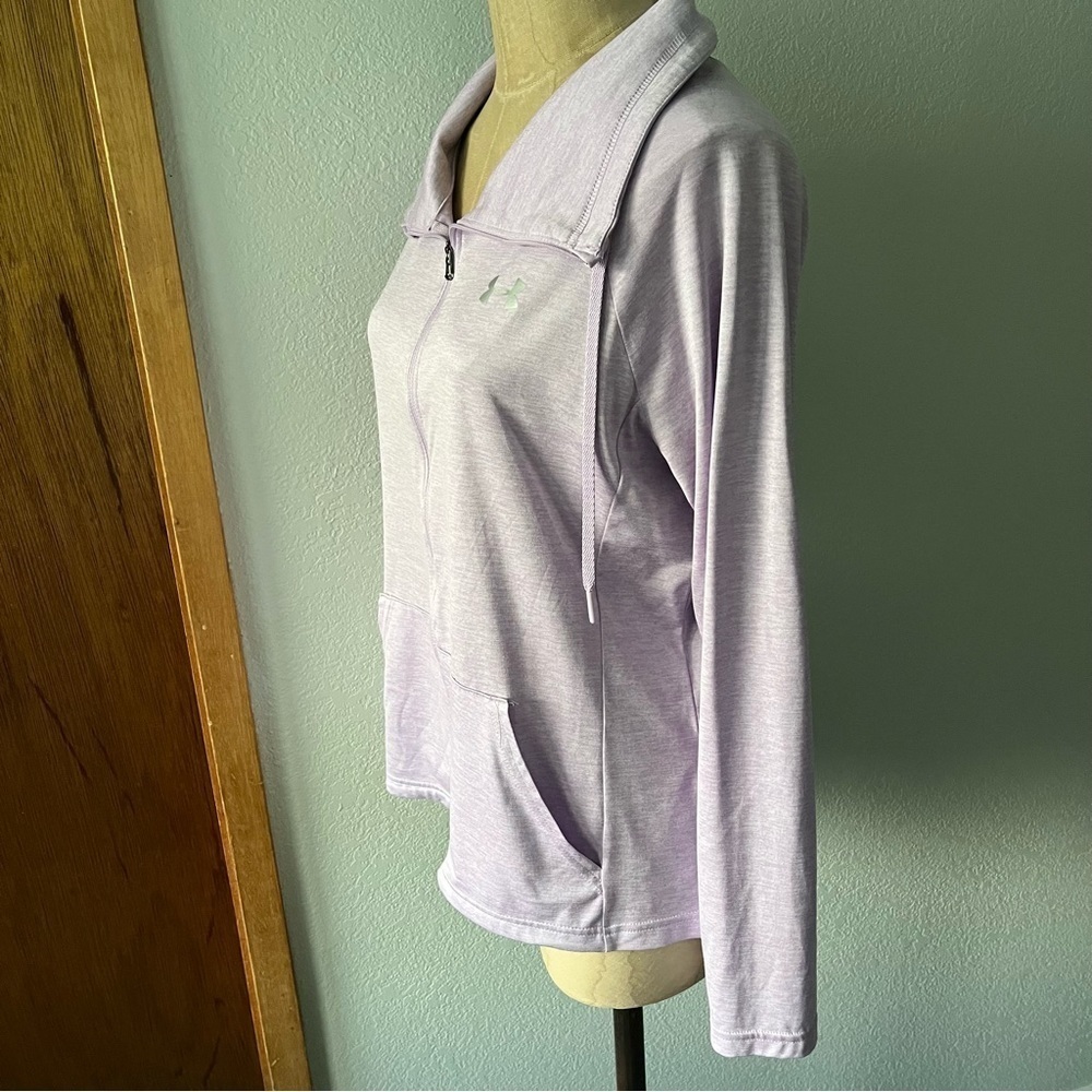 UNDER ARMOUR sz M Light Purple Long Sleeve Zip Up Tech Twist Jacket Funnel Neck - Picture 7 of 9